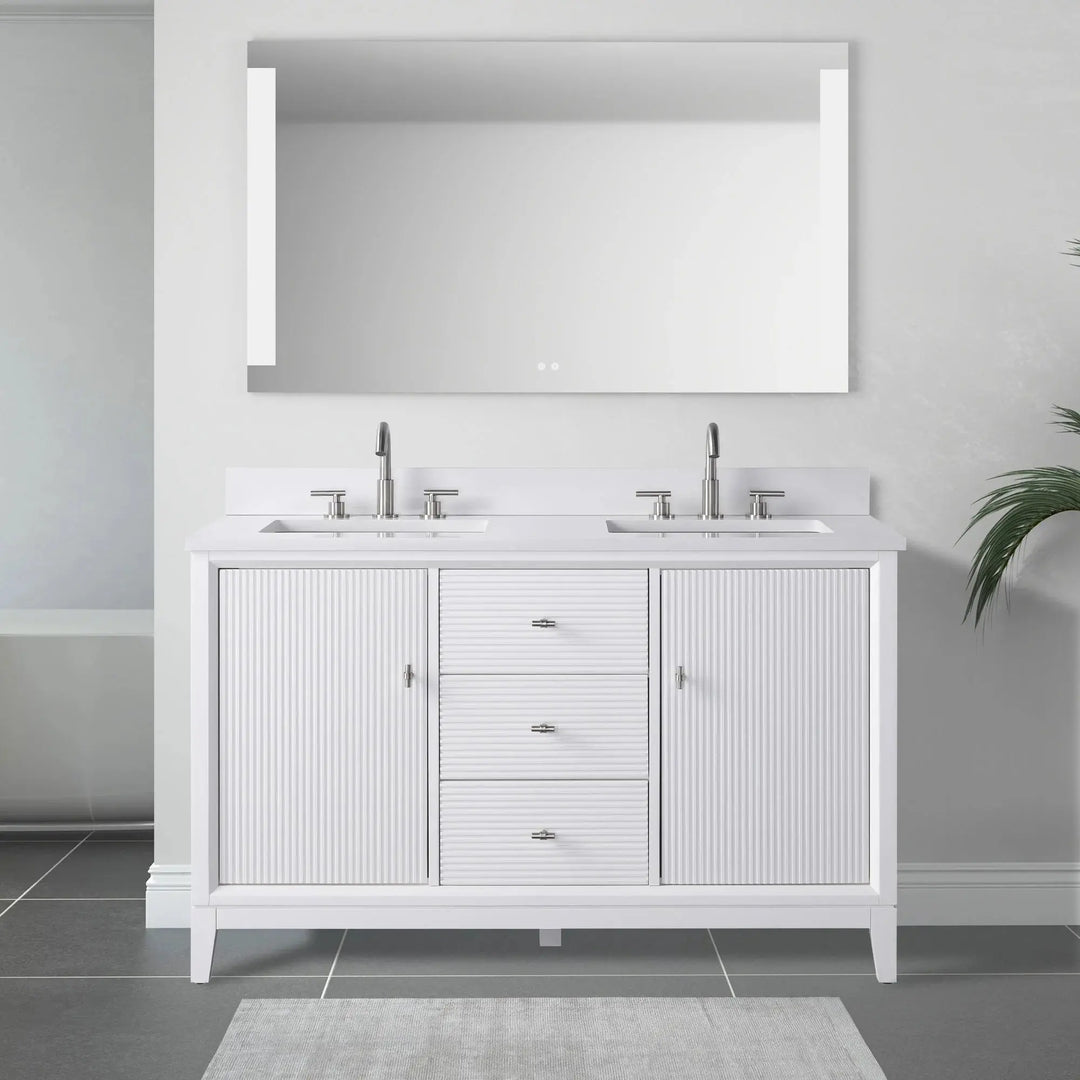 Carla bathroom cabinet. Contemporary fluted doors vanity secretbathstore