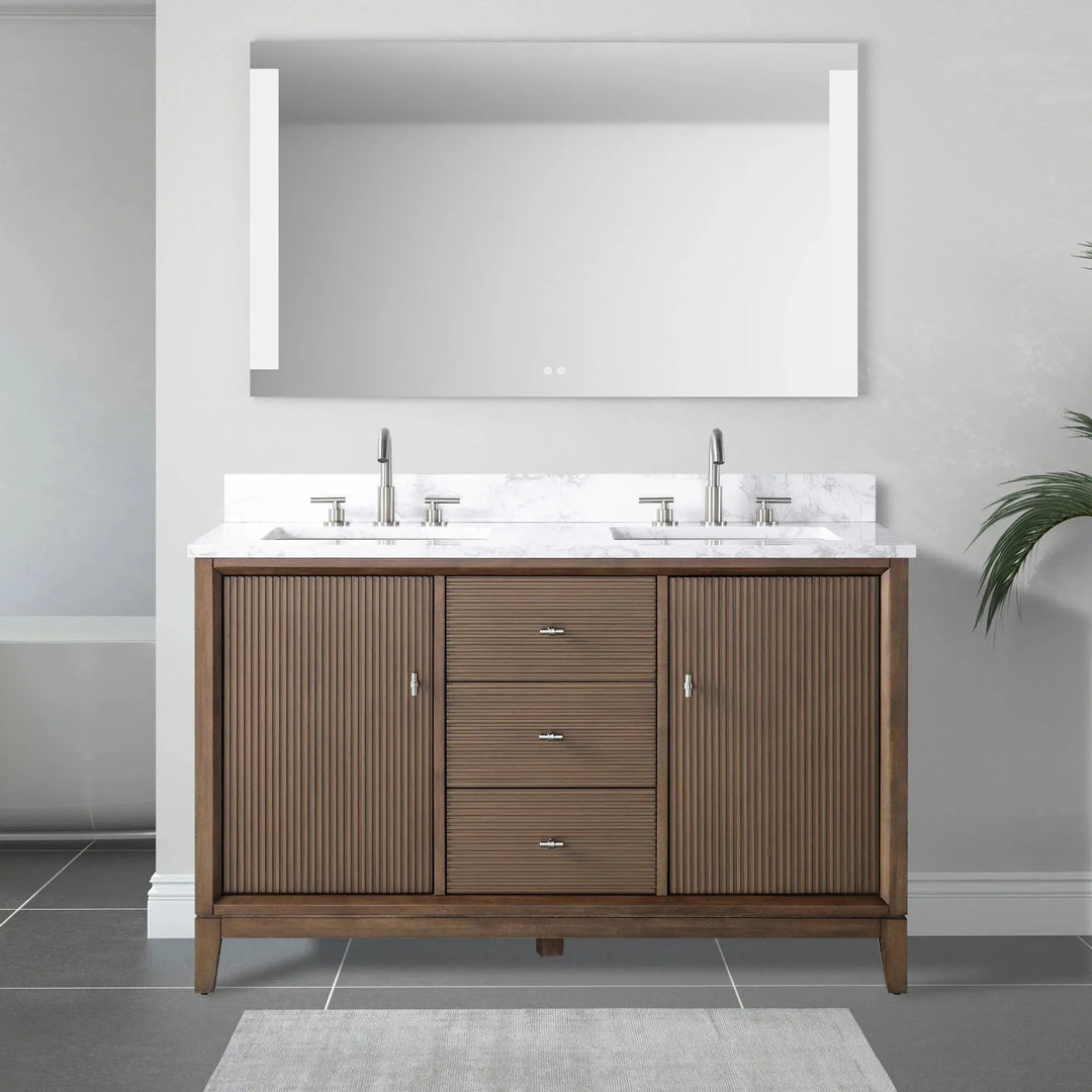 Carla bathroom cabinet. Contemporary fluted doors vanity secretbathstore