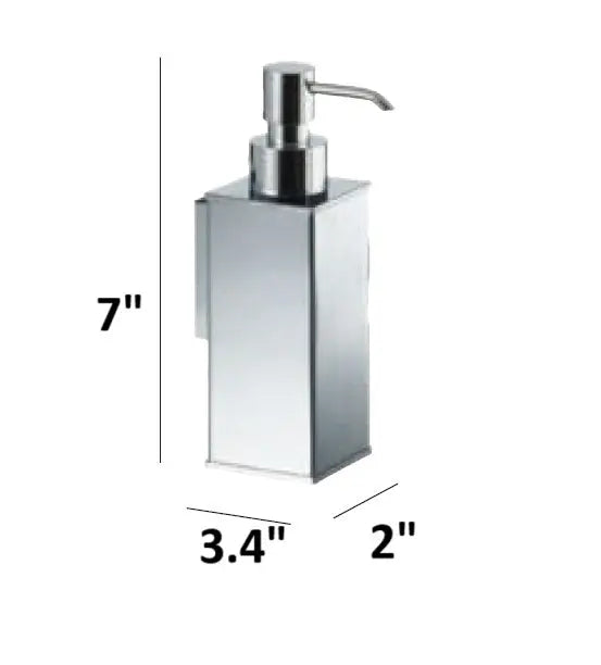 Chloe Chrome wall soap dispenser. Bathroom accessories. Modern bath MT