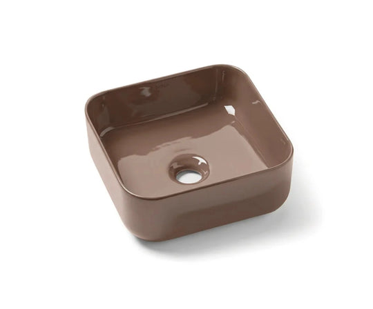 Modern Square Porcelain Vessel Sink | Multi-Color Bathroom Basin
