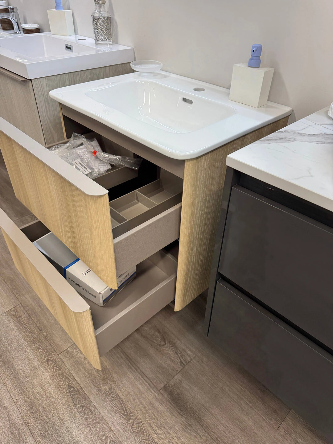 Eclipse modern bathroom vanity. Contemporary bathroom cabinet secretbathstore