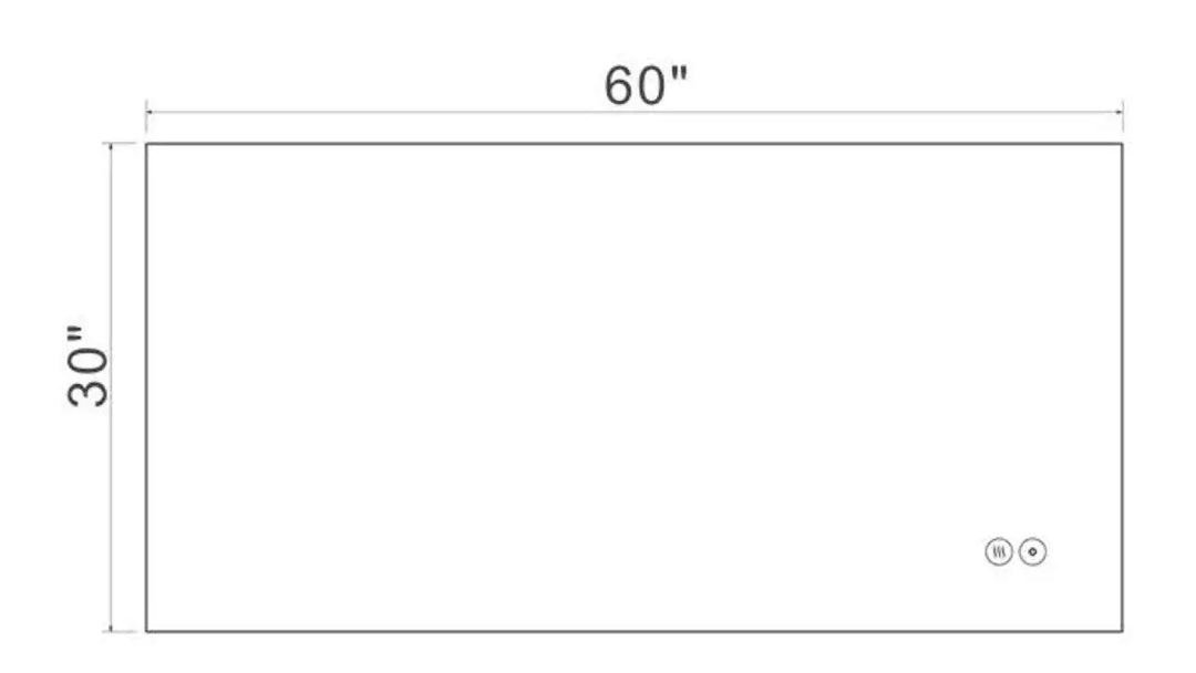 Dakota backlit LED mirror. Dimmable & defogger bathroom mirror Secret Bath