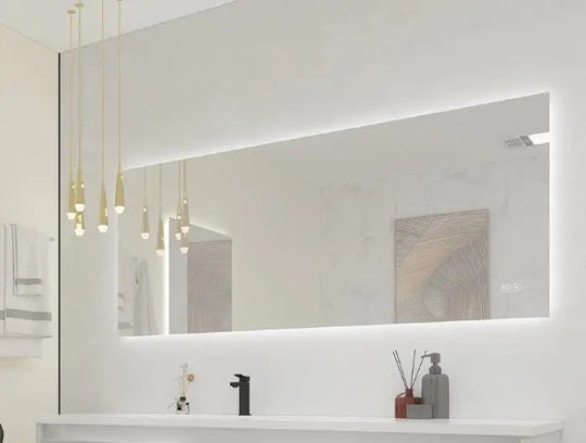 Dakota backlit LED mirror. Dimmable & defogger bathroom mirror Secret Bath