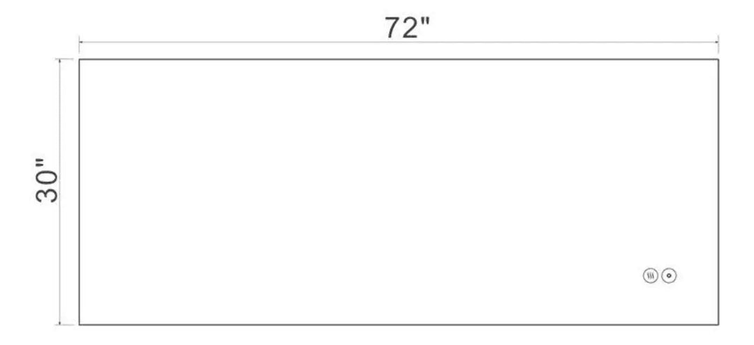 Dakota backlit LED mirror. Dimmable & defogger bathroom mirror Secret Bath