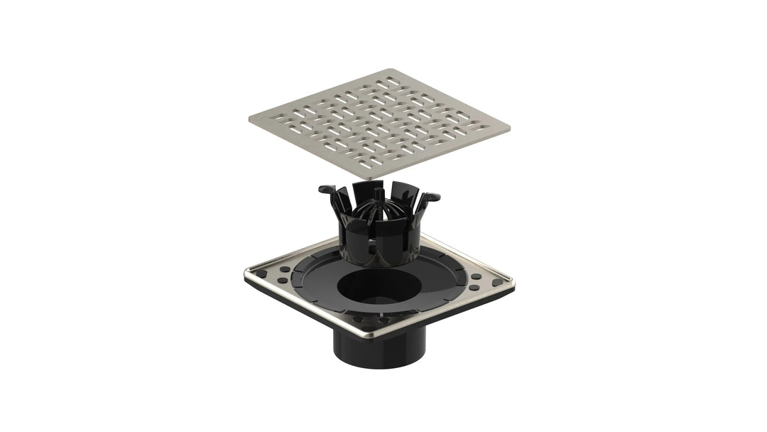 Square 4" shower drain. Modern shower drains. Guru