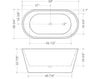 Lucy acrylic free standing bathtub. Oval tub. Modern bathtub Secret Bath