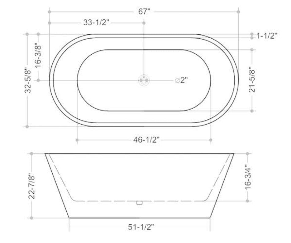 Lucy acrylic free standing bathtub. Oval tub. Modern bathtub Secret Bath