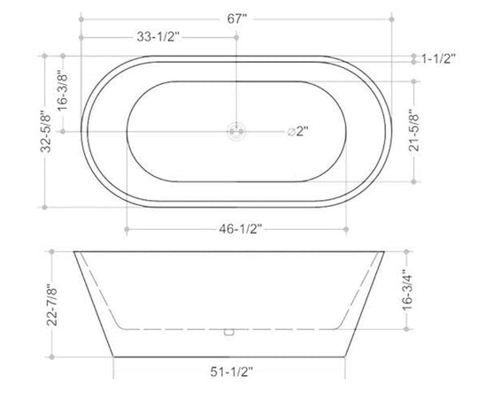Lucy acrylic free standing bathtub. Oval tub. Modern bathtub Secret Bath