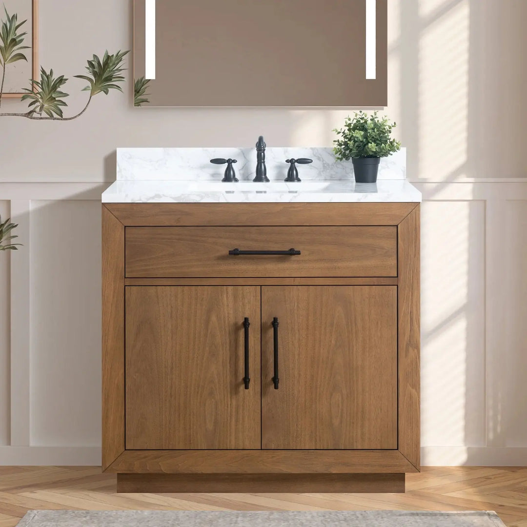 Elliott 36" free standing bathroom vanity. Wood bathroom cabinet Secret Bath