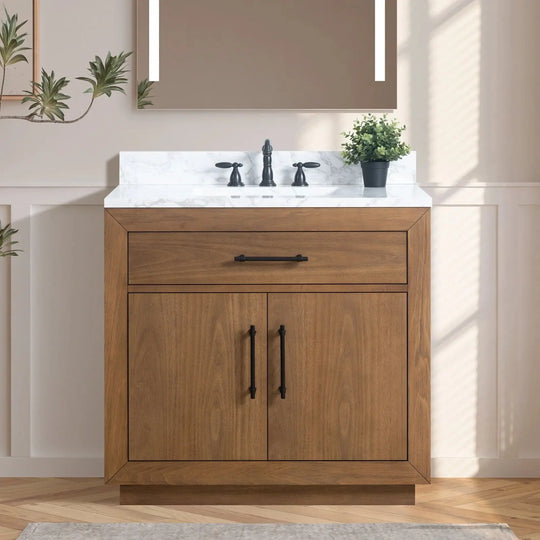Elliott 36" free standing bathroom vanity. Wood bathroom cabinet Secret Bath