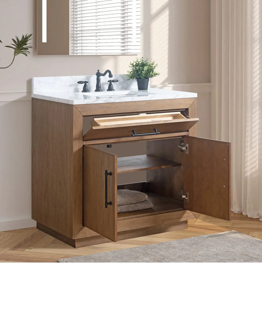 Elliott 36" free standing bathroom vanity. Wood bathroom cabinet Secret Bath