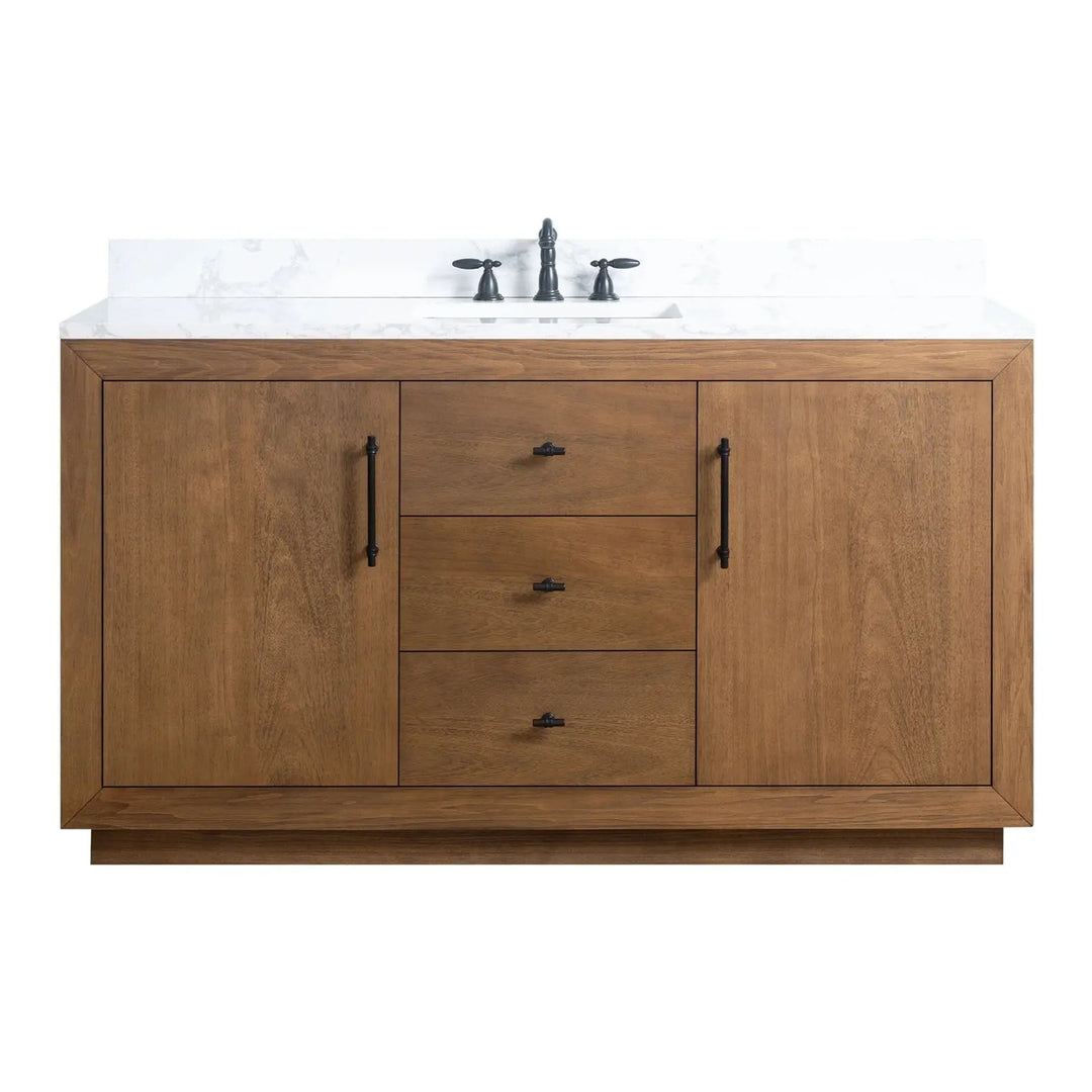 Elliott 60" free standing single sink bathroom vanity. Secret Bath