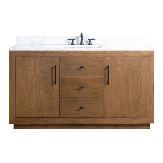 Elliott 60" free standing single sink bathroom vanity. Secret Bath