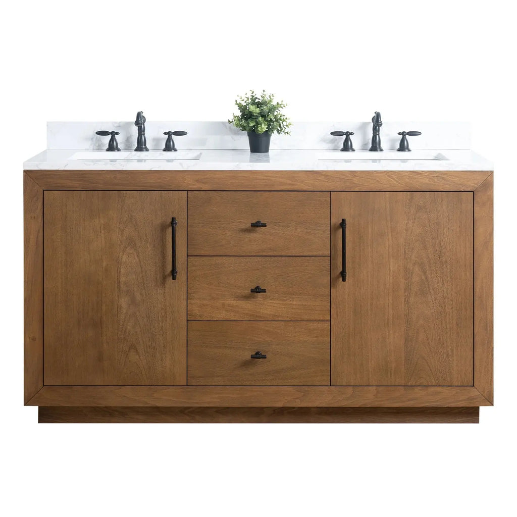 Elliott 60" free standing double sink bathroom vanity. Secret Bath
