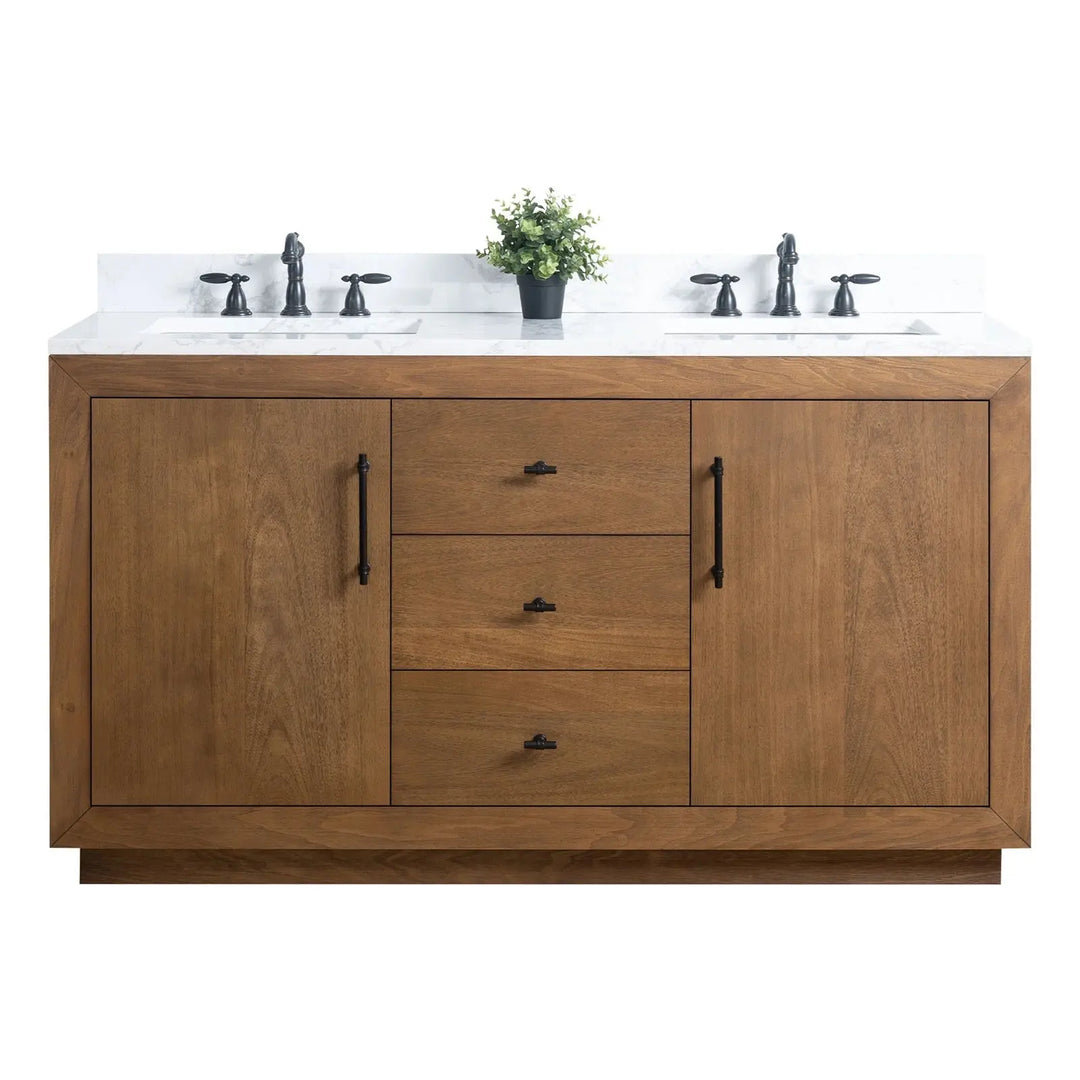 Elliott 60" free standing double sink bathroom vanity. Secret Bath