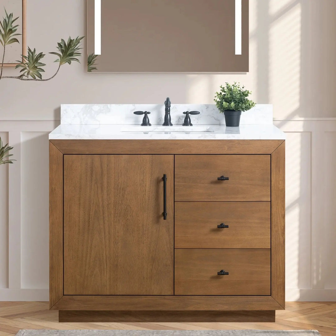 Elliott 42" free standing bathroom vanity. Wood bathroom cabinet Secret Bath