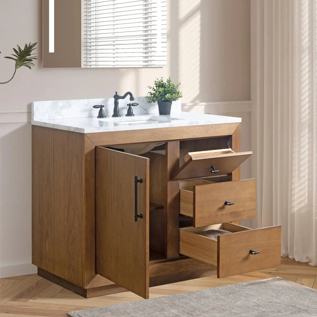 Elliott 42" free standing bathroom vanity. Wood bathroom cabinet Secret Bath