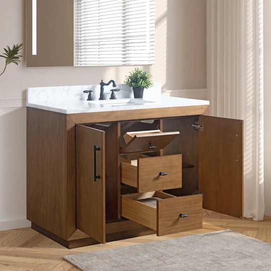 Elliott 48" free standing bathroom vanity. Wood bathroom cabinet Secret Bath