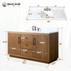 Elliott 60" free standing single sink bathroom vanity. Secret Bath