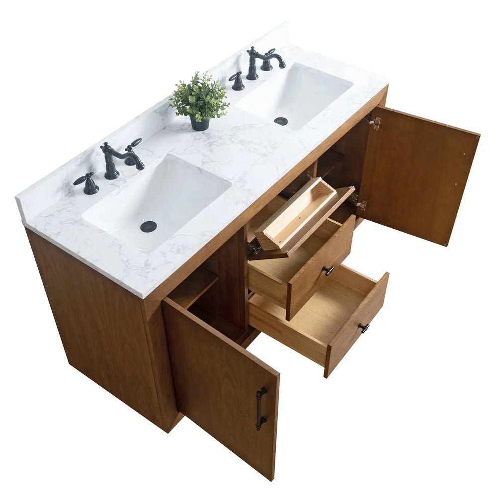 Elliott 60" free standing double sink bathroom vanity. Secret Bath