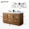 Elliott 60" free standing double sink bathroom vanity. Secret Bath