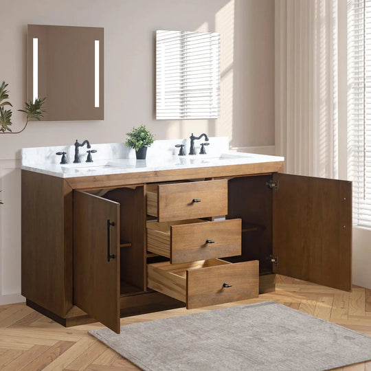 Elliott 72" free standing double sink bathroom vanity. Secret Bath