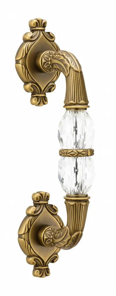 Empire Luxury Door pull handle on rosettes 11 in with Swarovski crystals.