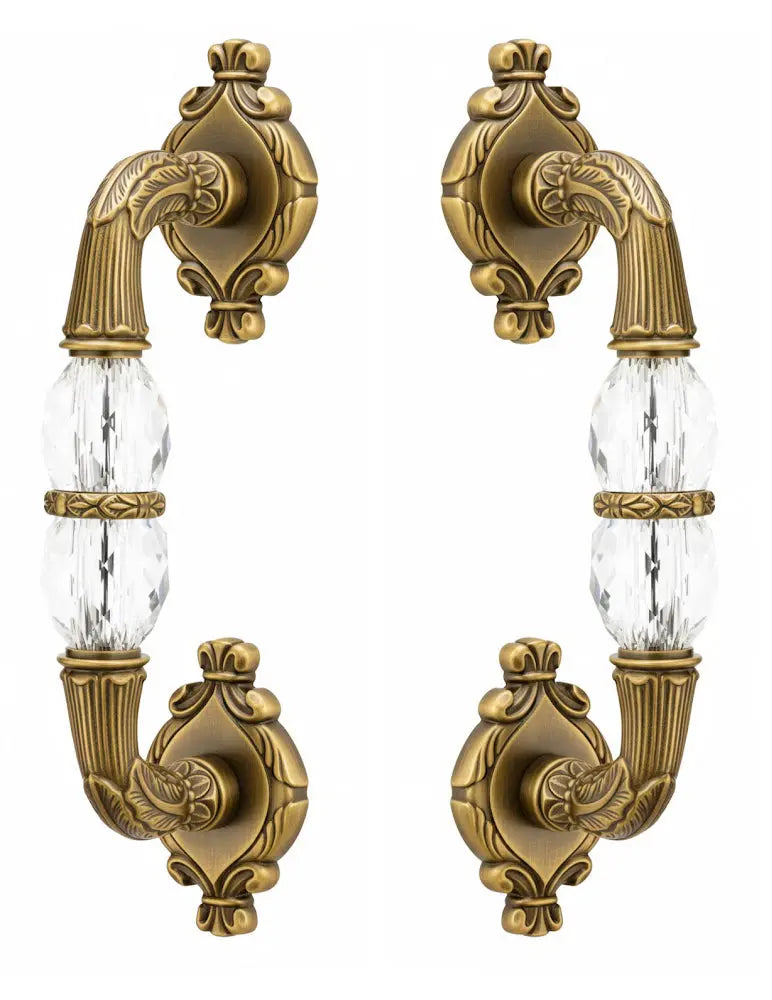 Empire Door handles set with Swarovski crystals. Shower door handle