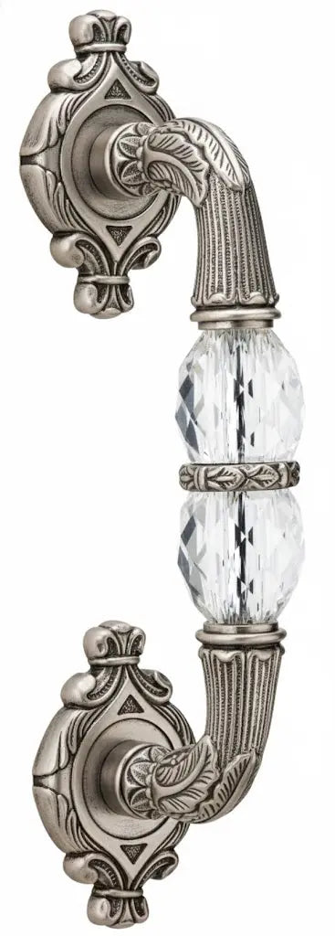 Empire Luxury Door pull handle on rosettes 11 in with Swarovski crystals.