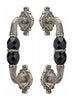 Empire Door handles set with Black Swarovski crystals.