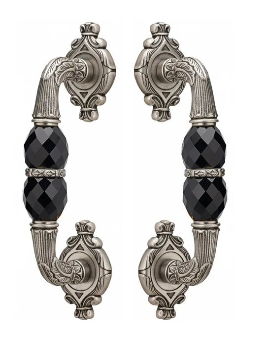Empire Door handles set with Black Swarovski crystals.