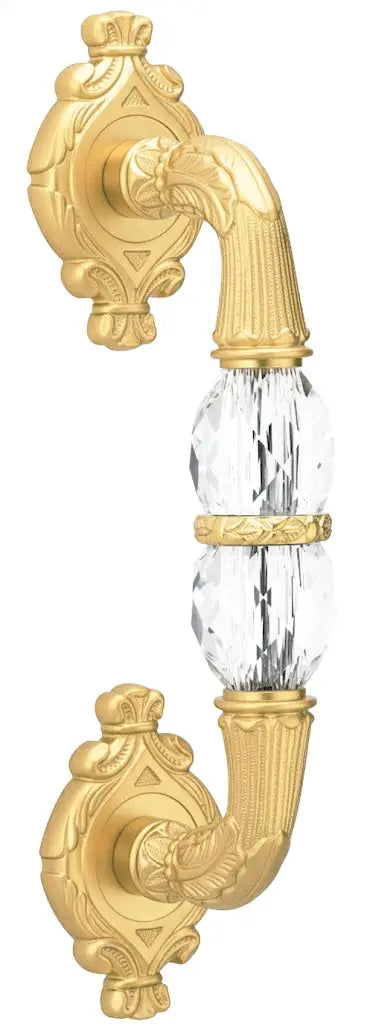 Empire Luxury Door pull handle on rosettes 11 in with Swarovski crystals.