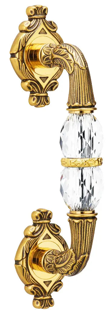 Empire Luxury Door pull handle on rosettes 11 in with Swarovski crystals.