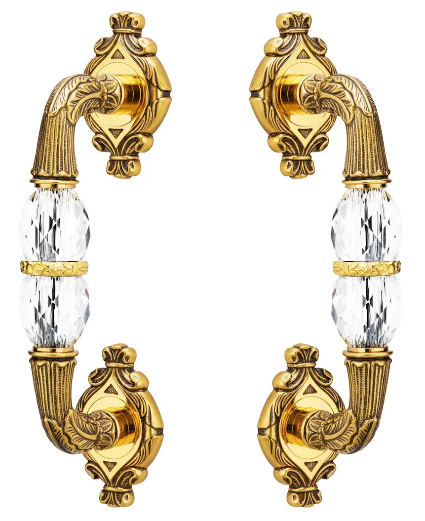 Empire Door handles set with Swarovski crystals. Shower door handle