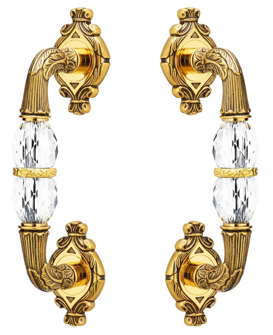 Empire Door handles set with Swarovski crystals. Shower door handle