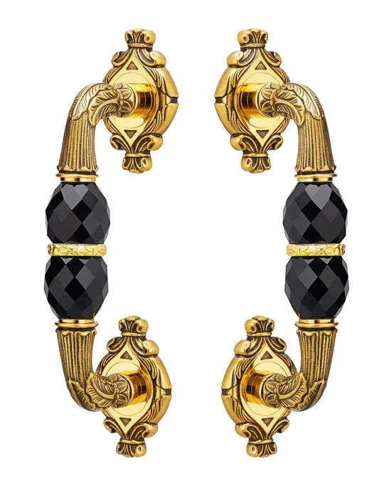 Empire Door handles set with Black Swarovski crystals.