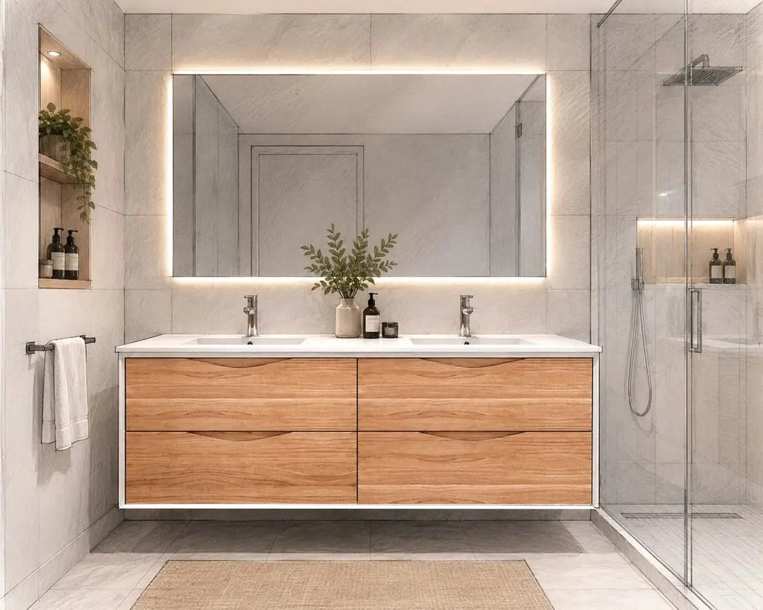 Flavia wall mounted bathroom vanity. Waterproof bathroom cabinet Secret Bath