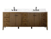 Gale free standing 84" double bathroom vanity. Fluted cabinet door. Secret Bath