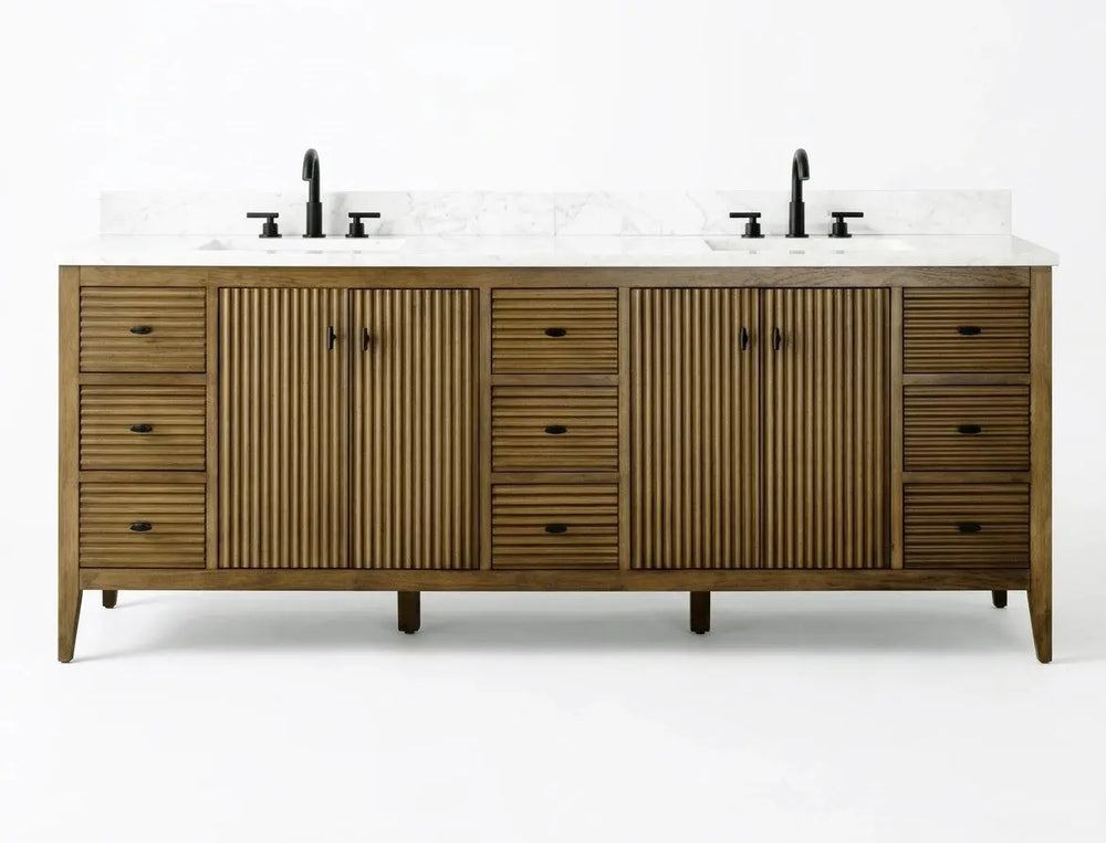 Gale Solid Wood Bathroom Vanity 84 Inch Double Sink