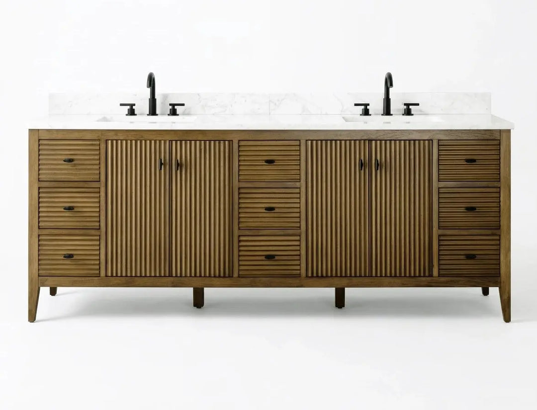 Gale Solid Wood Bathroom Vanity 84 Inch Double Sink