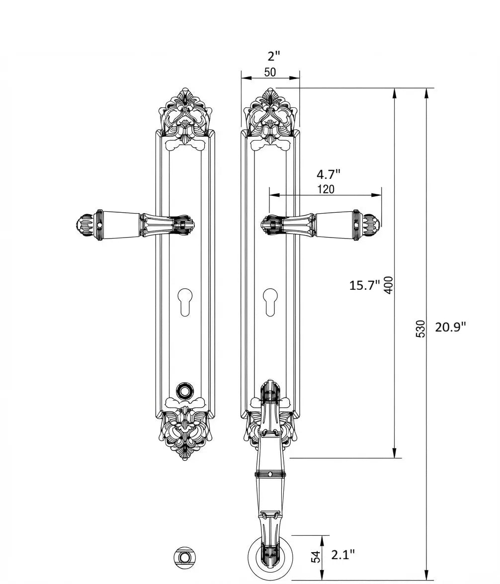 Gaia Entry Door Set. Luxury Front Door Lock Set. Secret Bath Plus