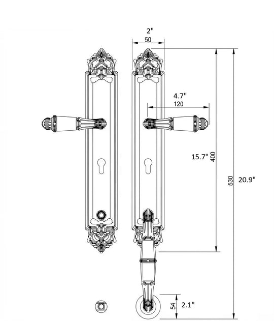 Gaia Entry Door Set. Luxury Front Door Lock Set. Secret Bath Plus