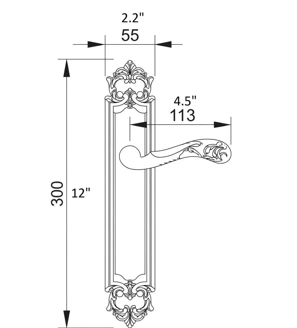 Gaia Brass Door Handles Set on Plate