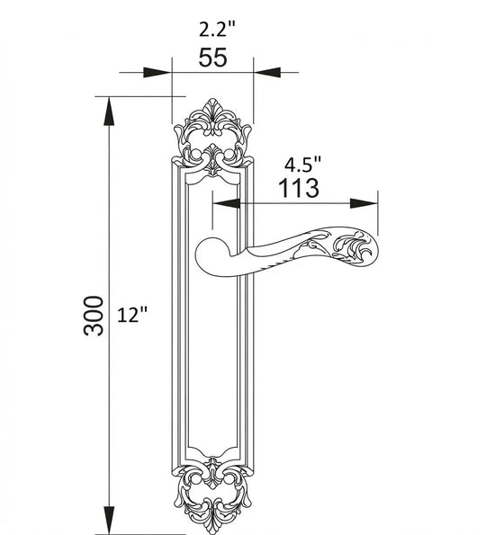 Gaia Brass Door Handles Set on Plate