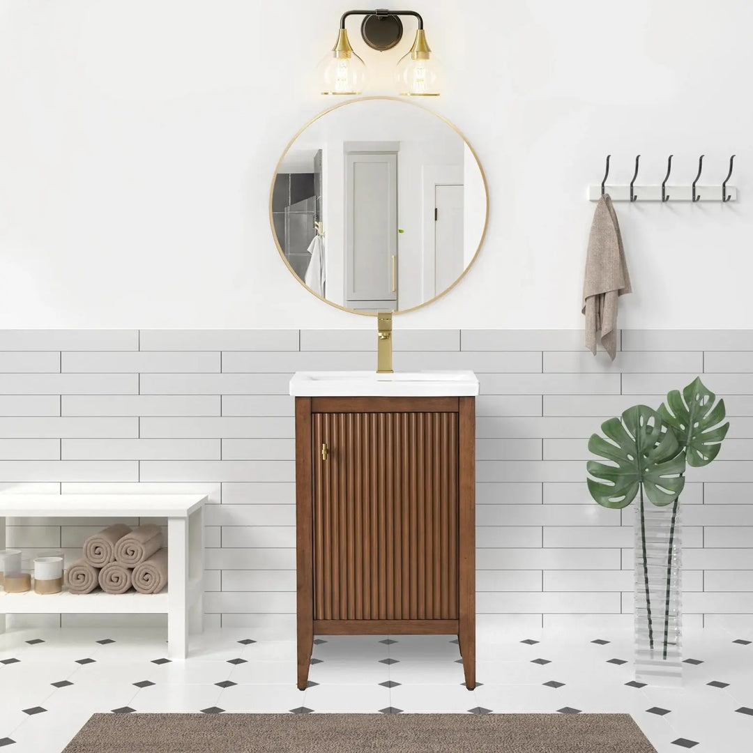 Gale free standing small bathroom vanity. Small bathroom cabinet. Secret Bath