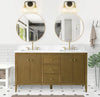 Gale free standing 60" double bathroom vanity. Fluted cabinet door.