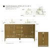 Gale free standing 60" double bathroom vanity. Fluted cabinet door.