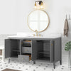 Gale free standing 60" single bathroom vanity. Fluted cabinet door. Secret Bath