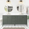 Gale free standing 72" double bathroom vanity. Fluted cabinet door. Secret Bath