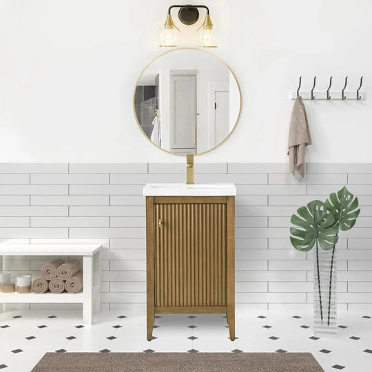 Gale 20 inches free standing small bathroom vanity. Small bathroom cabinet.